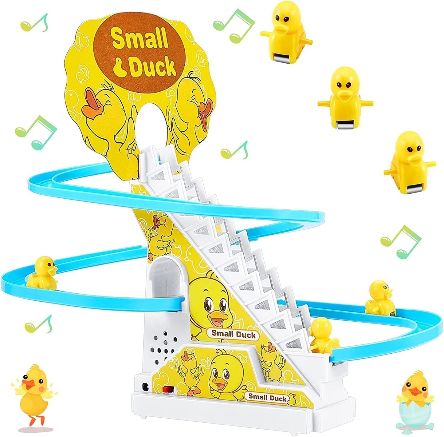 Small Duck Climbing Slide Toy with Music & Lights