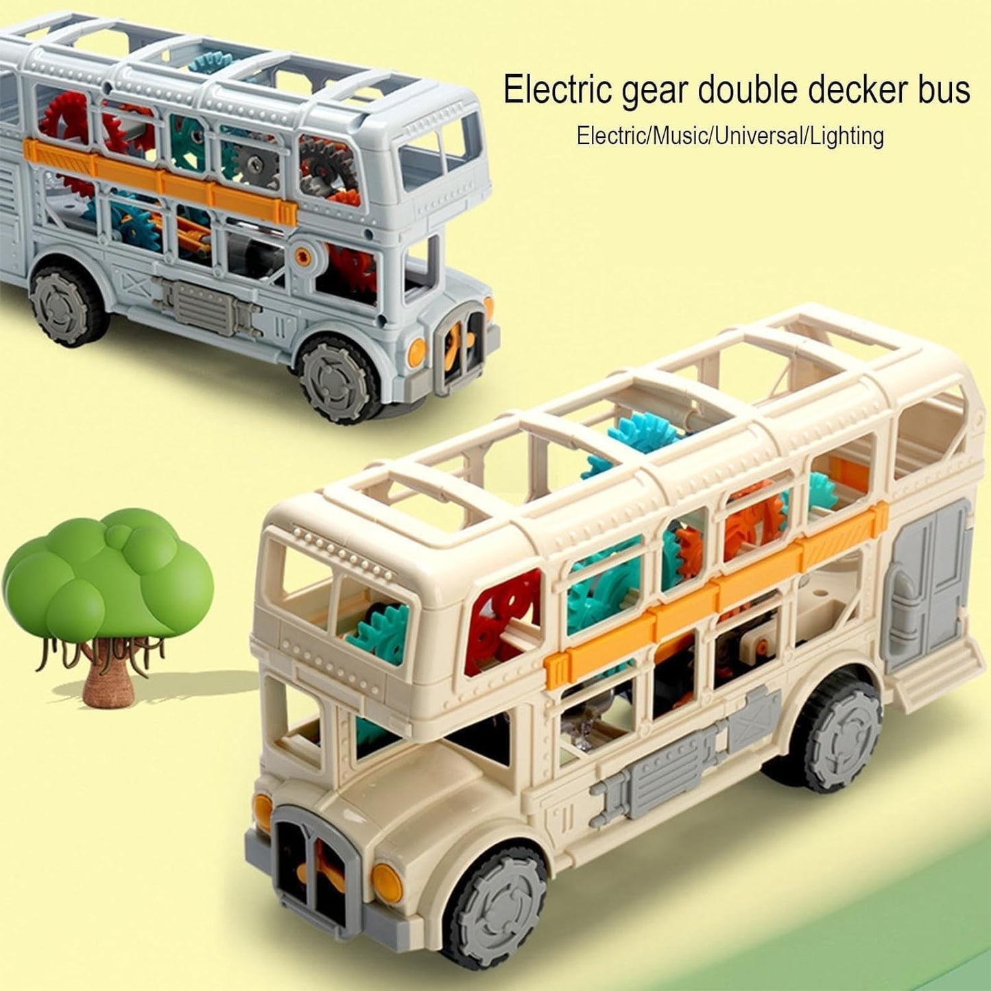 Gear-Powered Transparent Bus Toy – Lights, Motion & Learning Fun!