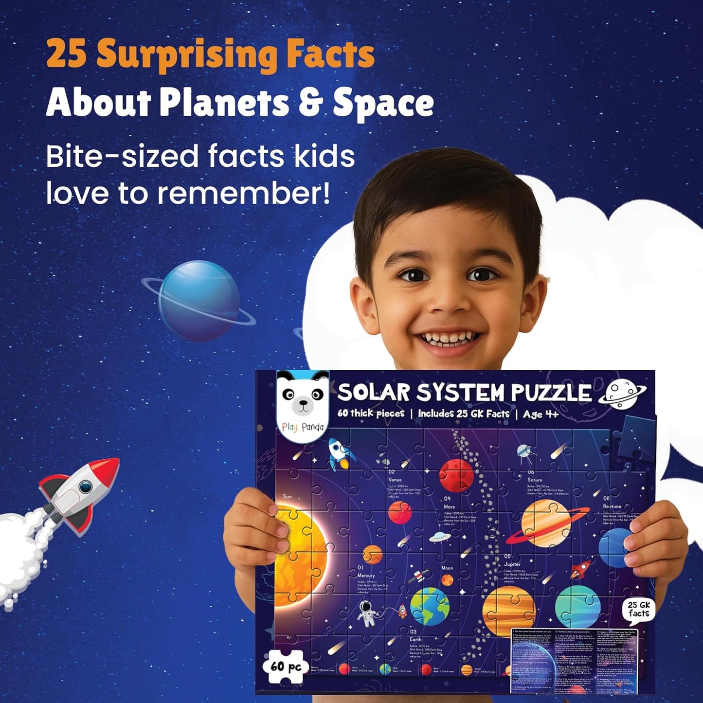 Solar System Puzzle – 108 Pieces with 50 Fun Space Facts (Ages 6+)