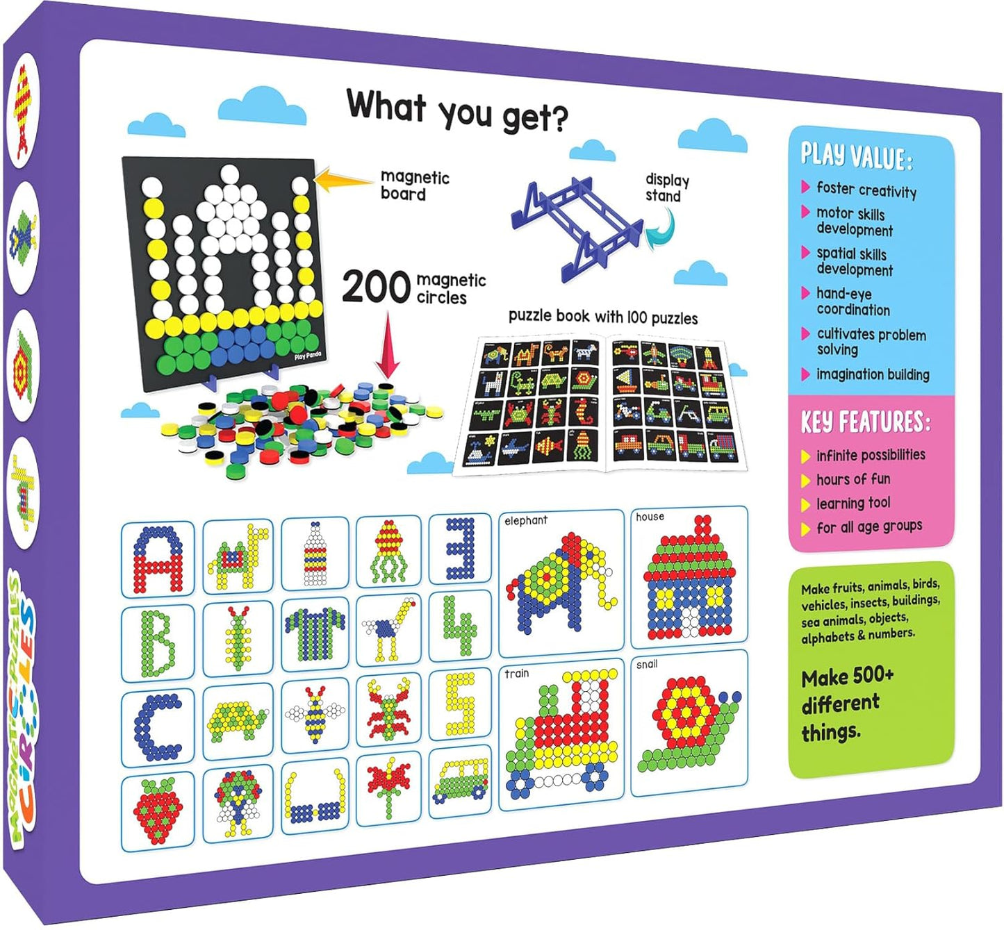 Magnetic Puzzles Circles – 200 Magnets & 100 Puzzle Designs (Ages 5+)
