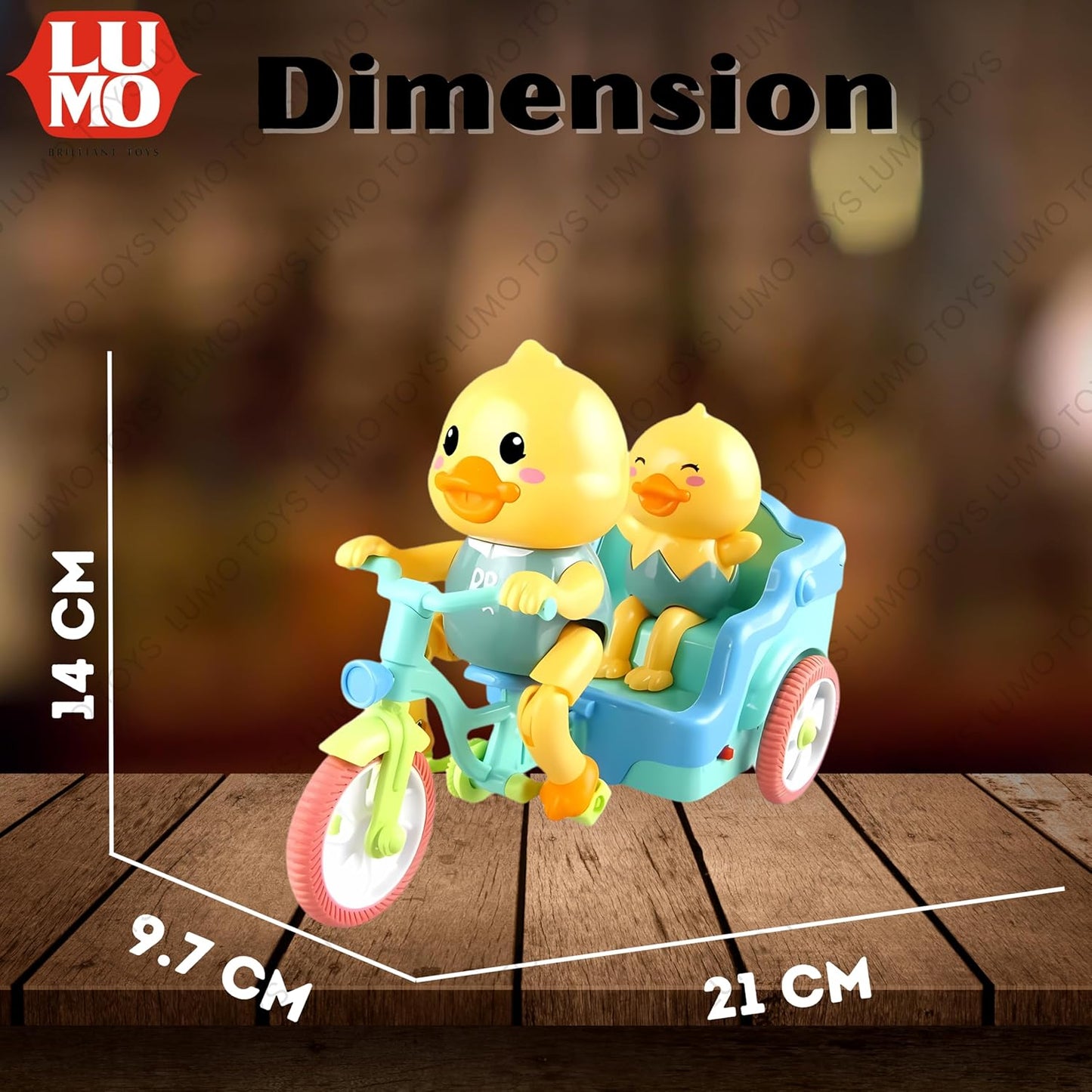 Duck Tricycle Toy with Backseat Passenger