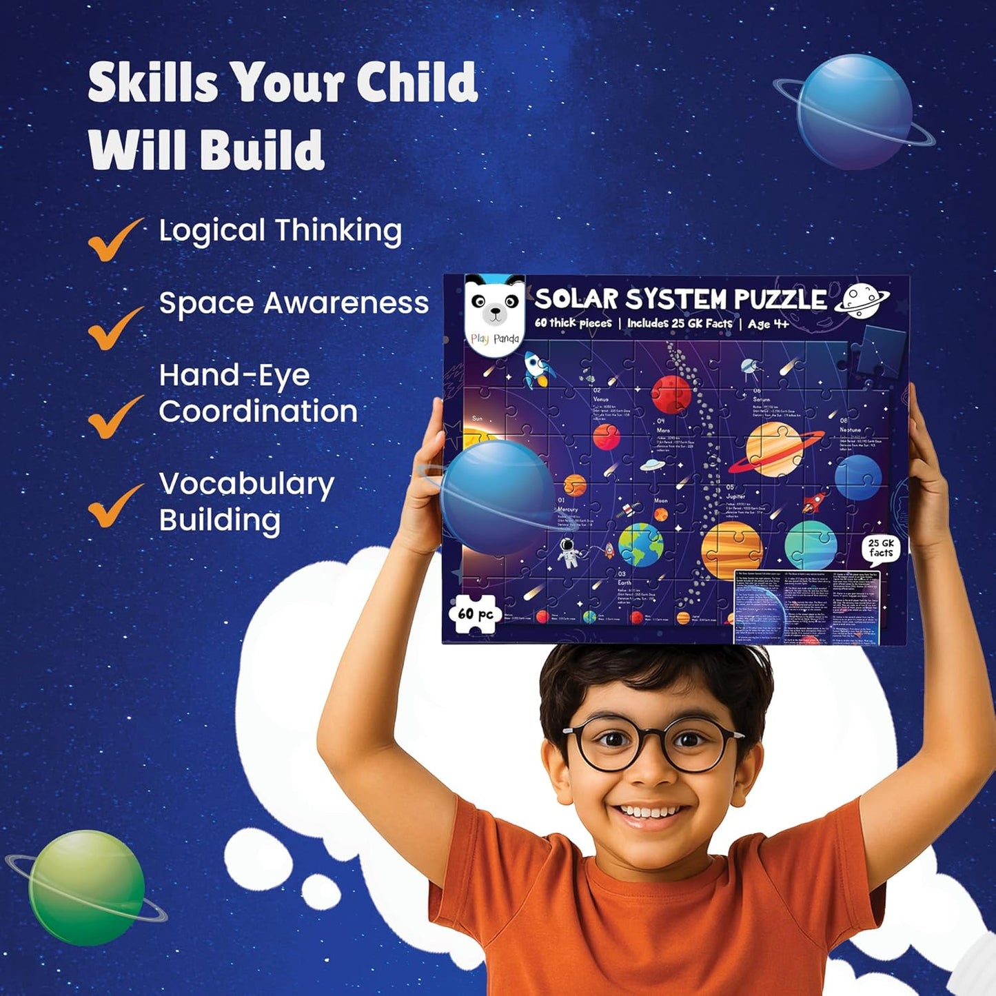 Solar System Puzzle – 108 Pieces with 50 Fun Space Facts (Ages 6+)