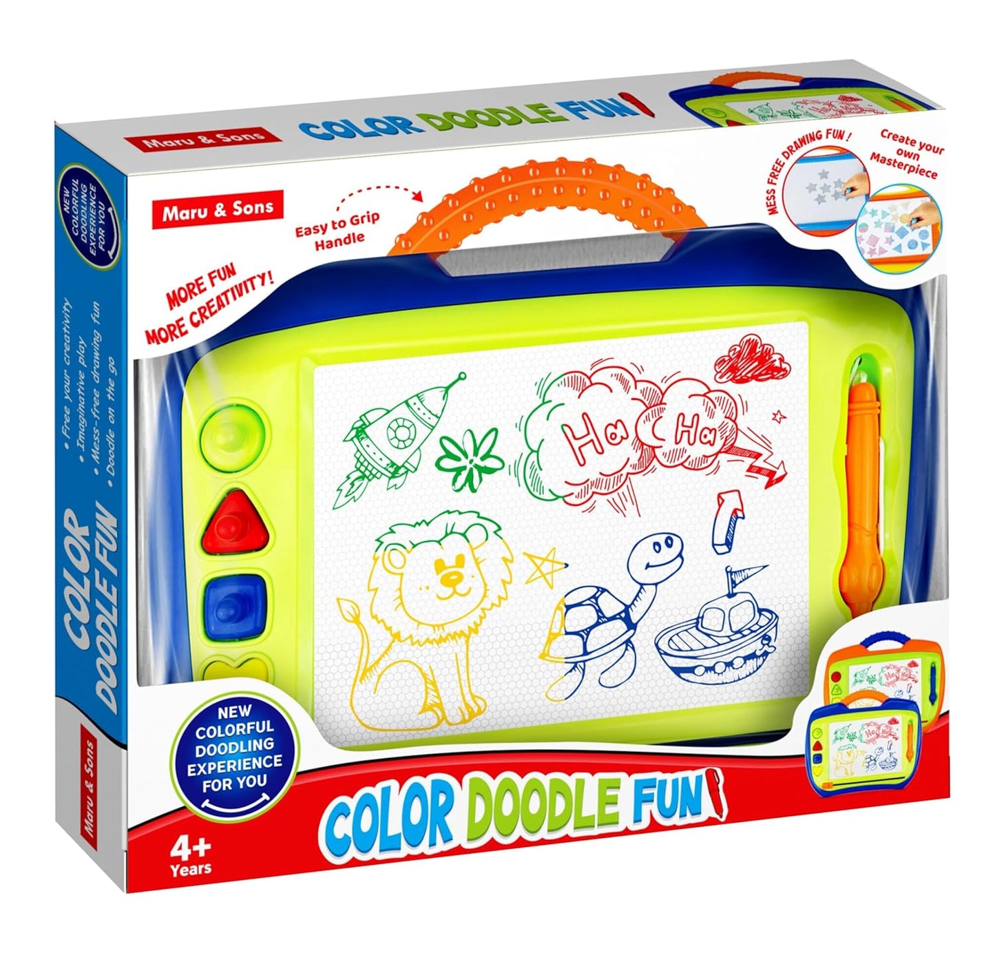 Color Doodle Magnetic Drawing Board for Kids β Mess-Free Educational Art Toy with Color Zones, Stamps & Pen β Fun Creative Gift for Toddlers (Ages 3+)