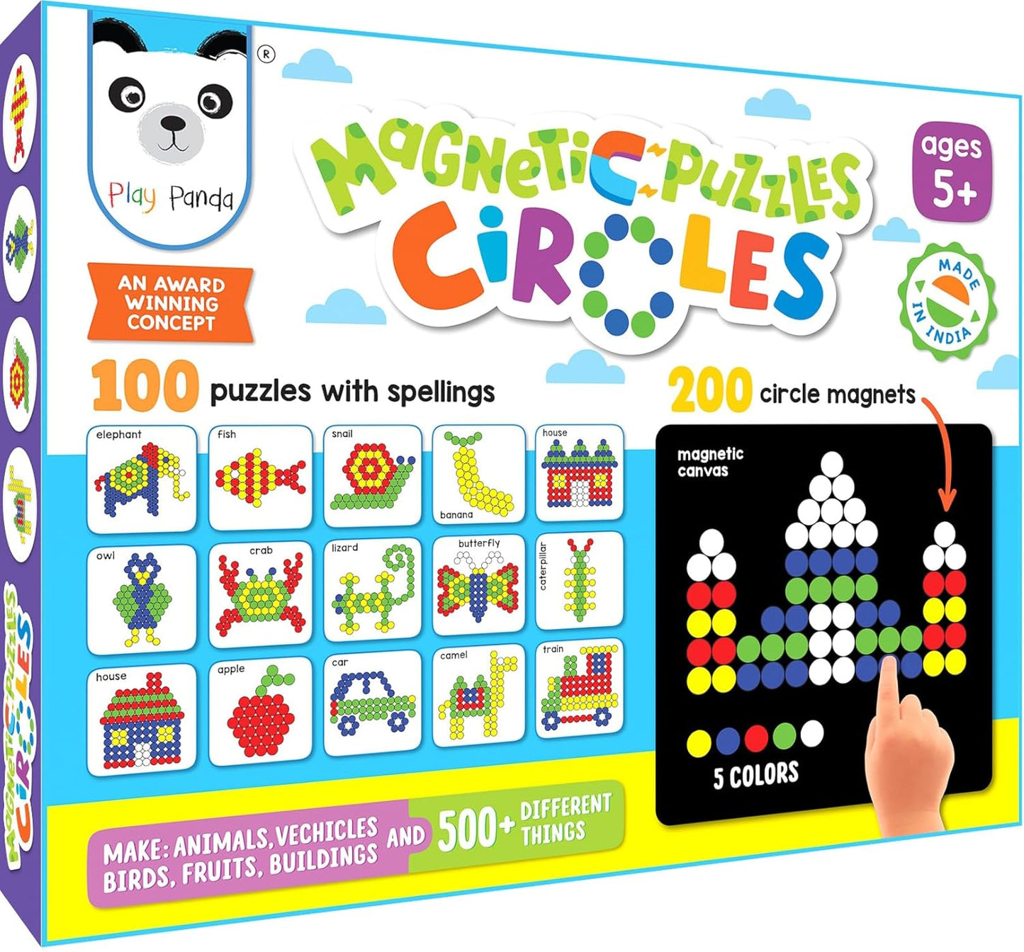Magnetic Puzzles Circles – 200 Magnets & 100 Puzzle Designs (Ages 5+)