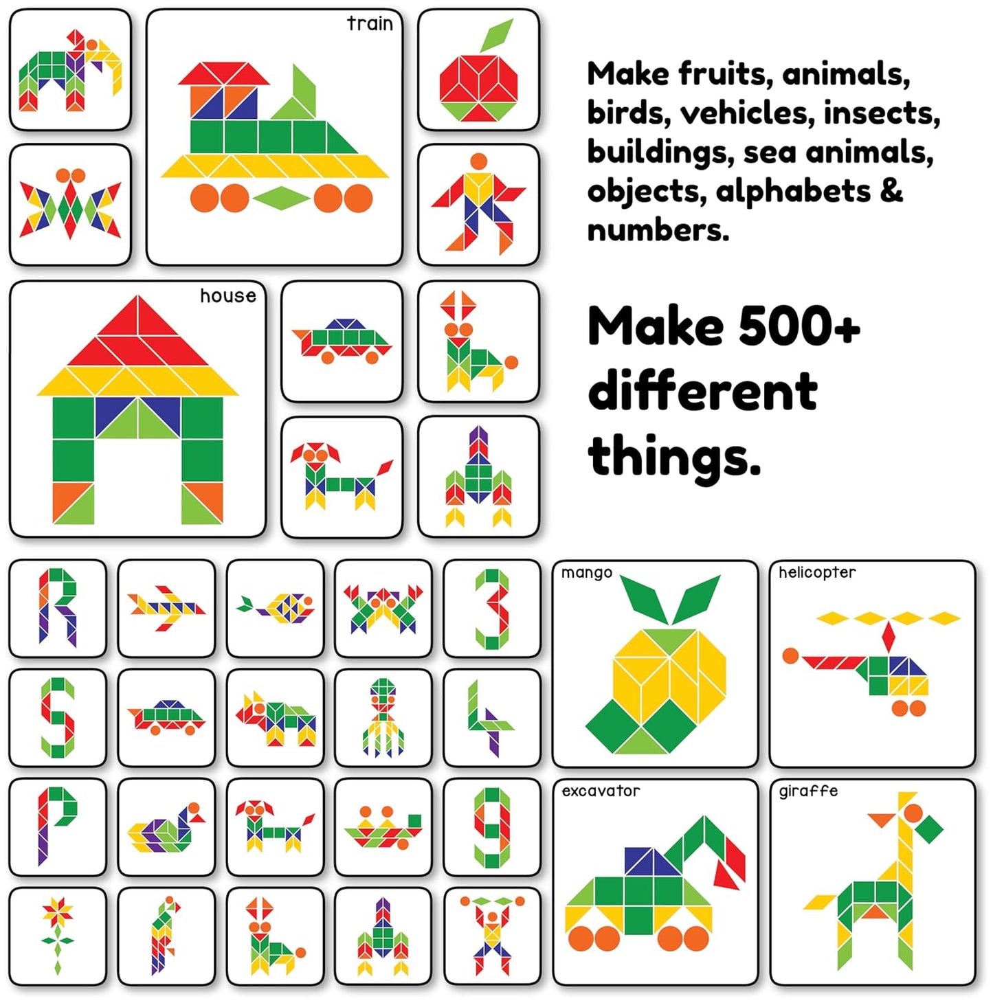 Fun Magnetic Shapes Puzzle – 44 Shapes & 200 Puzzle Designs (Ages 5+)