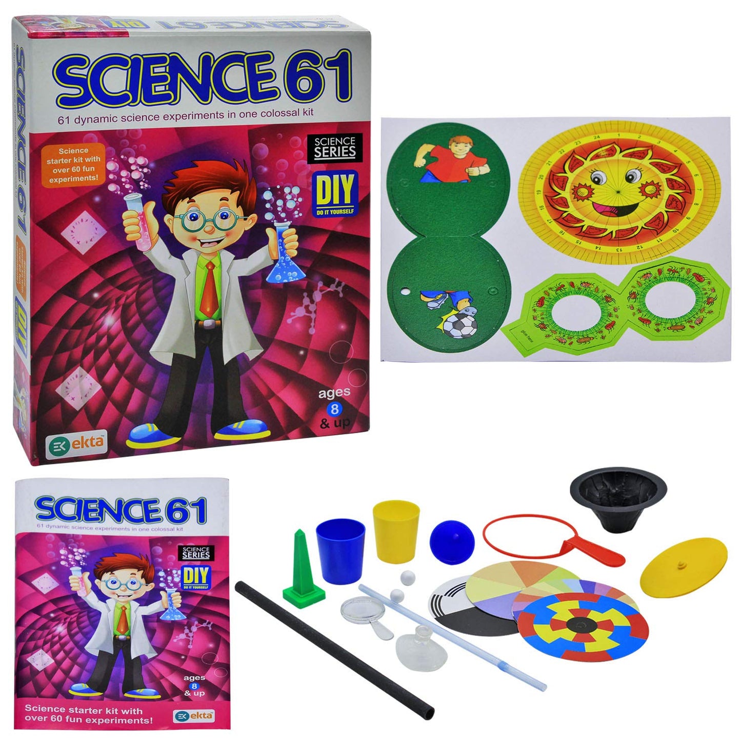 Science 61 DIY Experiment Kit for Kids – 60+ Fun STEM Activities | Ages 8+