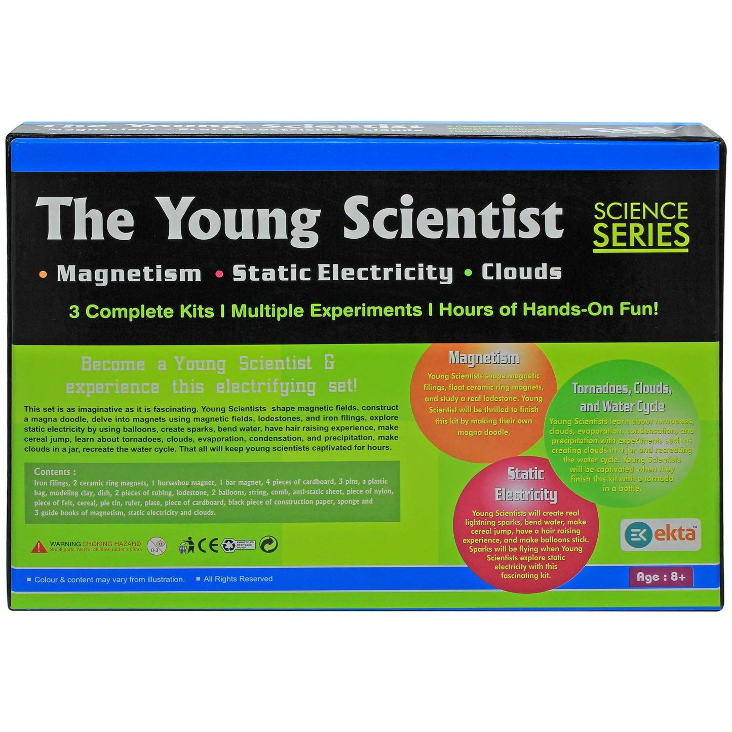 Young Scientist DIY Kit Set 2 – Magnetism, Static Electricity & Water Cycle Experiments | STEM Toy for Kids Age 8+