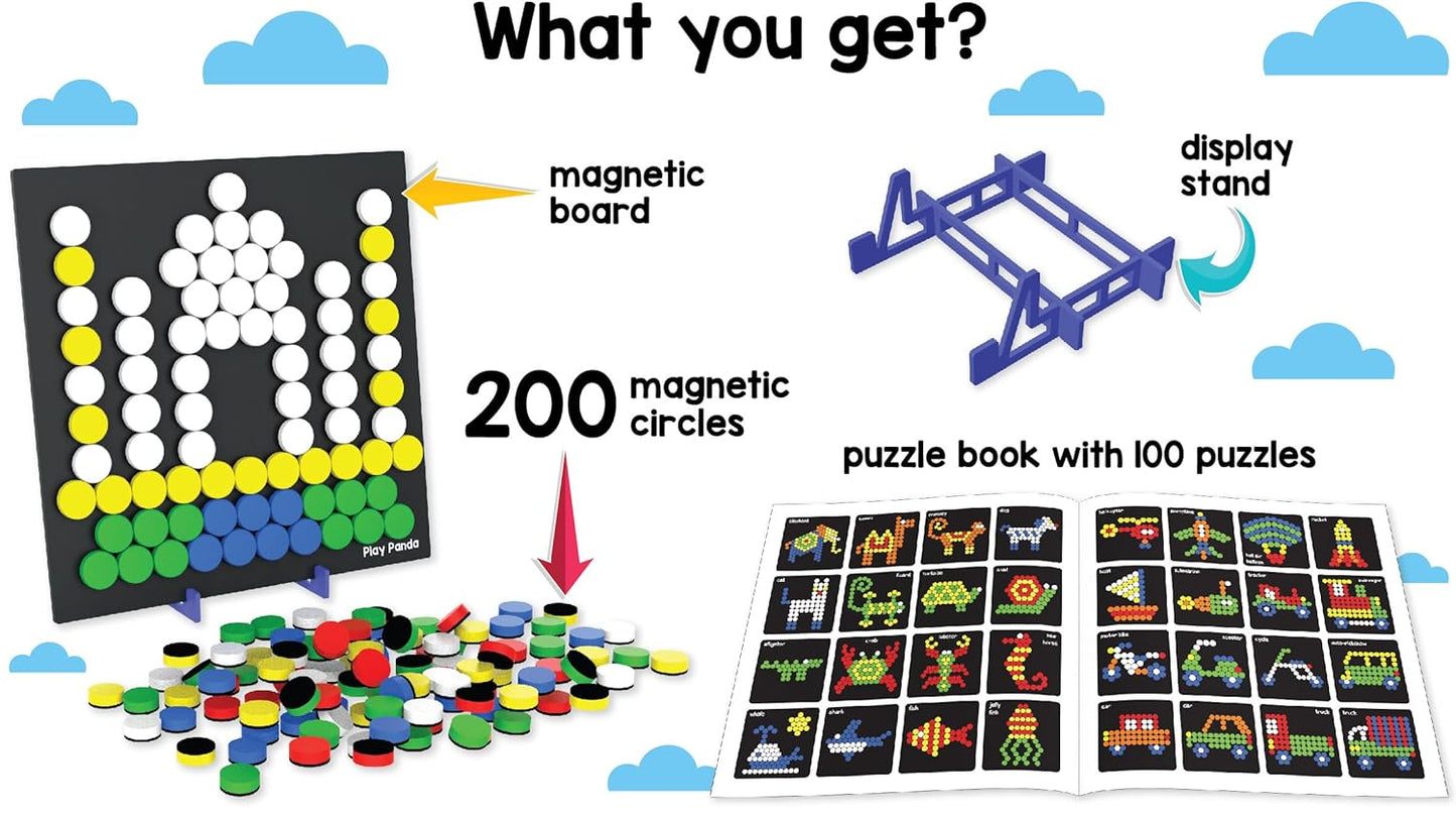 Magnetic Puzzles Circles – 200 Magnets & 100 Puzzle Designs (Ages 5+)