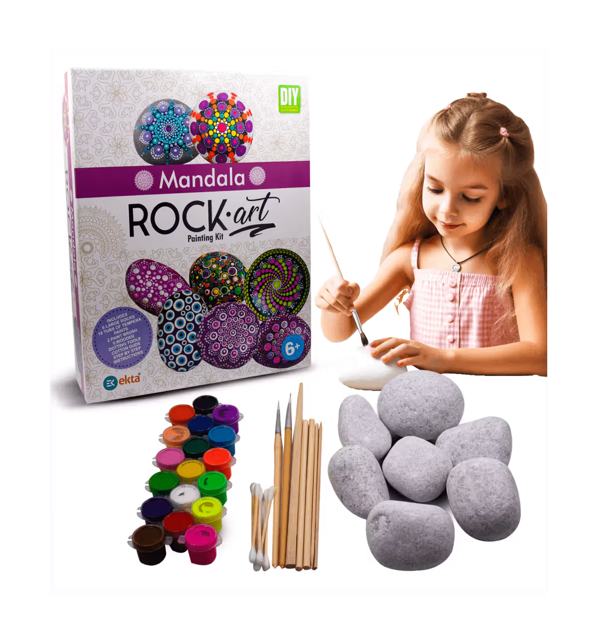Mandala Rock Art Painting Kit β DIY Dot Painting Set for Kids (Age 6+)
