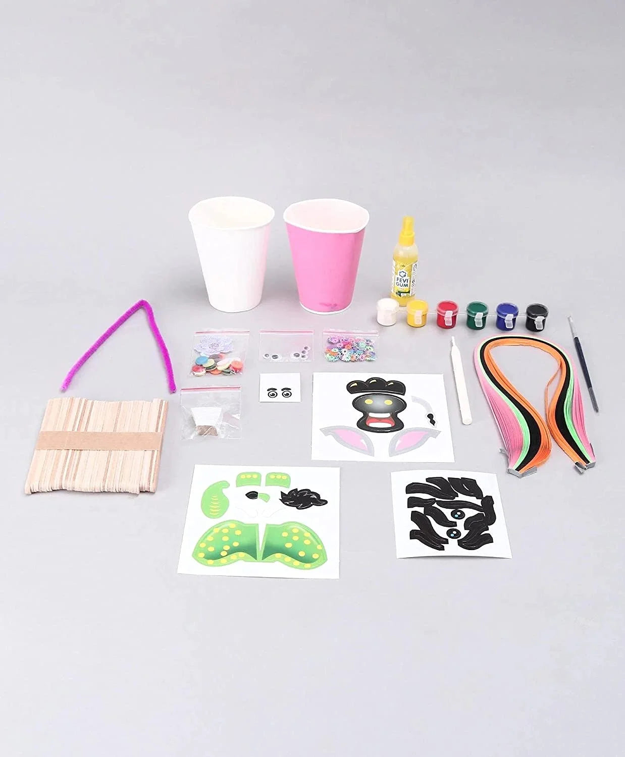4-in-1 DIY Craft Box for Kids – Arts & Crafts Kit with Guide & Supplies