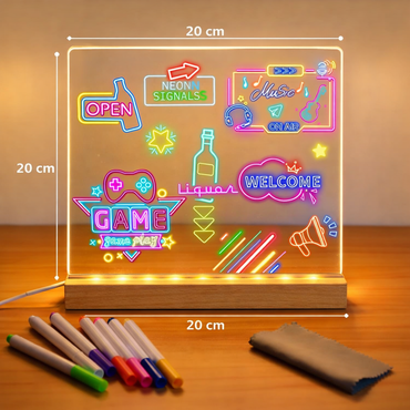 LED Writing Pad – Reusable Glow Board for Drawing, Writing & Learning (20cmx20cm)