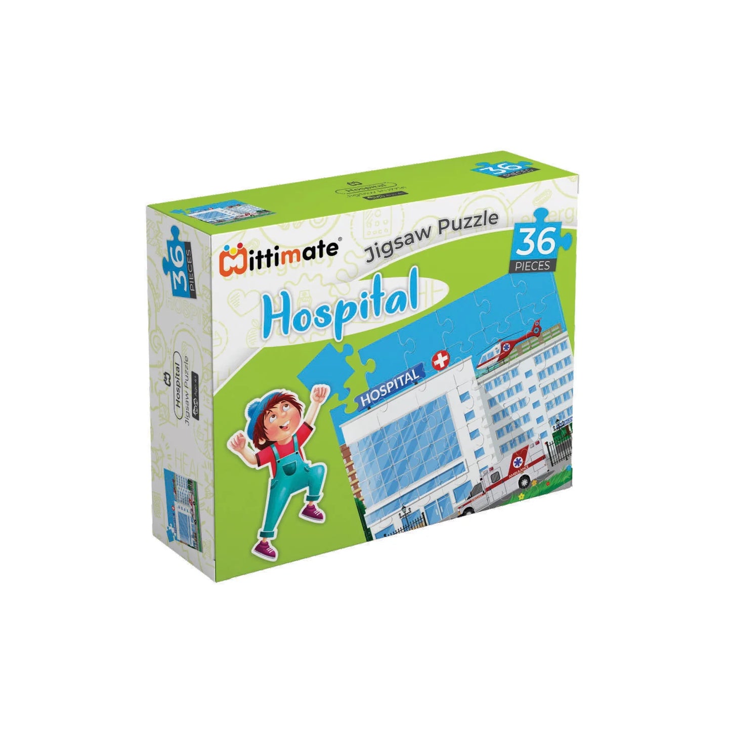 Mittimate Hospital 36-Piece Jigsaw Puzzle for Kids Ages 4–6 | Educational Puzzle Toy About Doctors & Healthcare | Perfect Birthday Gift