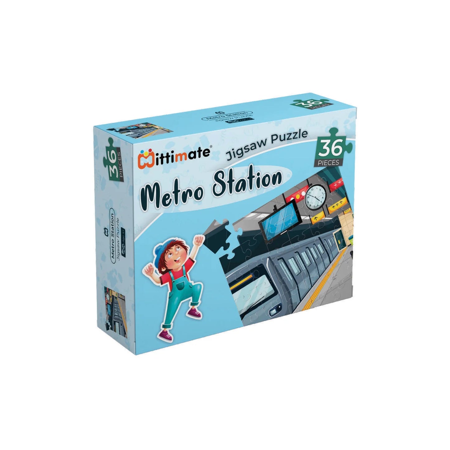 Mittimate Metro Station 36-Piece Jigsaw Puzzle for Kids Ages 4–6 | Educational Puzzle Toy for Boys & Girls | Fun Birthday Gift