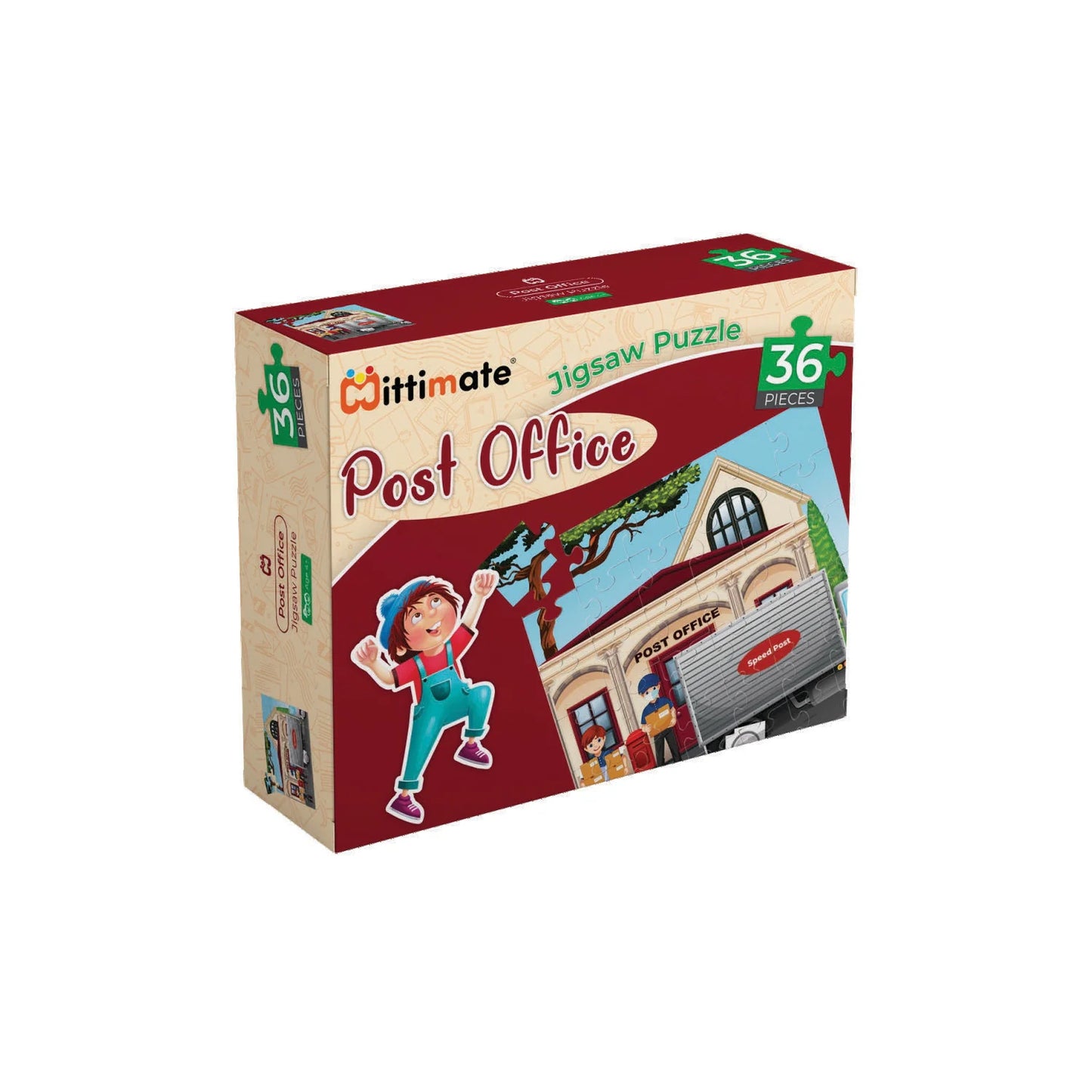 Mittimate Post Office 36-Piece Jigsaw Puzzle for Kids Ages 4ā6 | Educational Puzzle Toy | Perfect Birthday Gift for Boys & Girls
