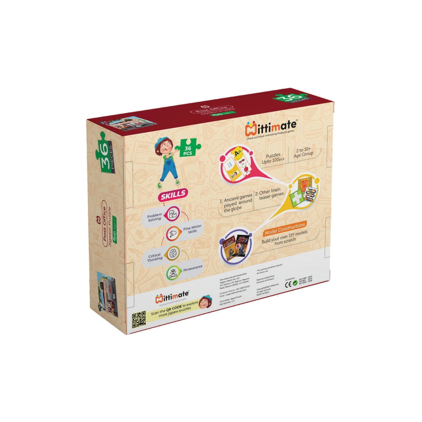 Mittimate Post Office 36-Piece Jigsaw Puzzle for Kids Ages 4ā6 | Educational Puzzle Toy | Perfect Birthday Gift for Boys & Girls