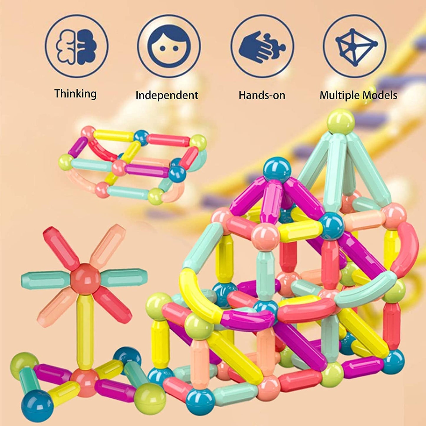 Magnetic Building Sticks & Balls Set – 25-Piece STEM Construction Toy for Kids (3+ Years)