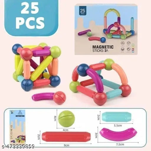 Magnetic Building Sticks & Balls Set – 25-Piece STEM Construction Toy for Kids (3+ Years)