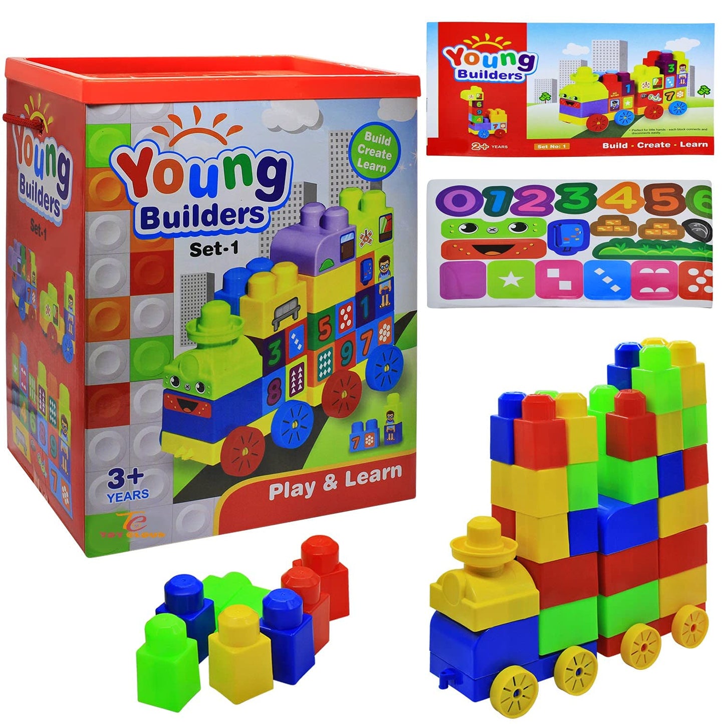 Young Builders Colorful Train Set 1 – Educational Building Blocks for Kids (3+ Years)