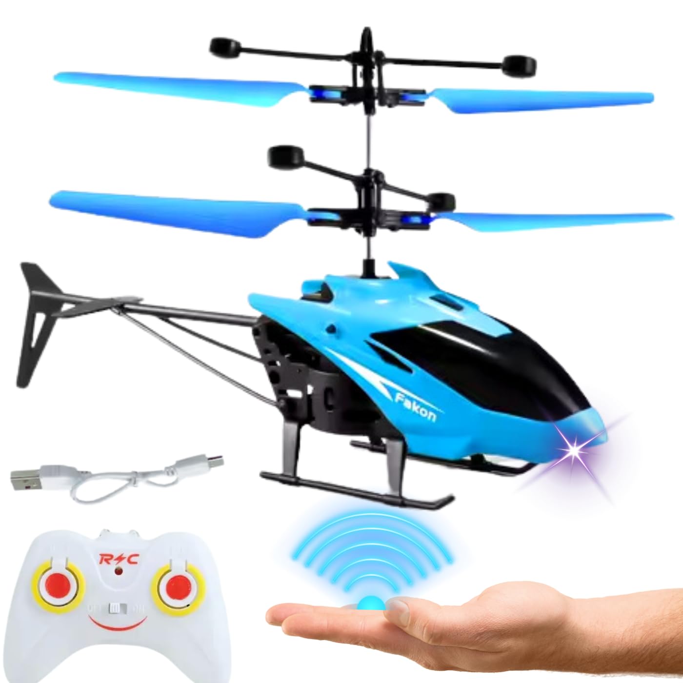 Remote Control Helicopter with Hand Sensor – Rechargeable Flying Toy for Kids (Indoor/Outdoor)