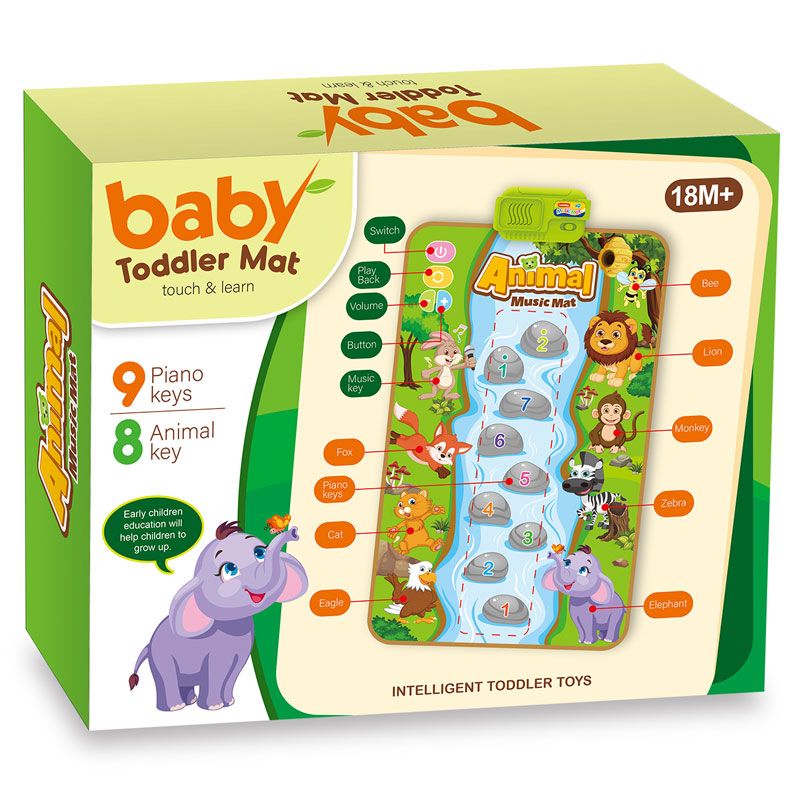 Baby Toddler Animal Music Mat | Touch & Learn Musical Piano Toy for Kids 3+ Years | 9 Piano Keys & 8 Animal Sounds