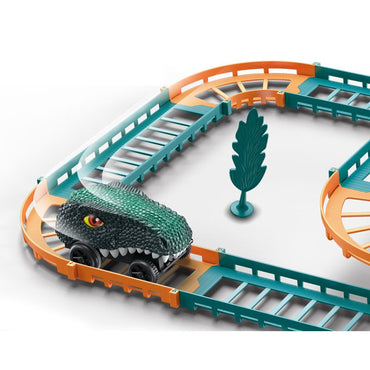 Dino Track – DIY Racing Set with Dinosaur Car | Battery Operated Track Toy for Kids 3+ Years