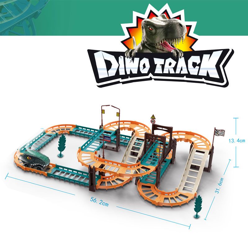 Dino Track β DIY Racing Set with Dinosaur Car | Battery Operated Track Toy for Kids 3+ Years