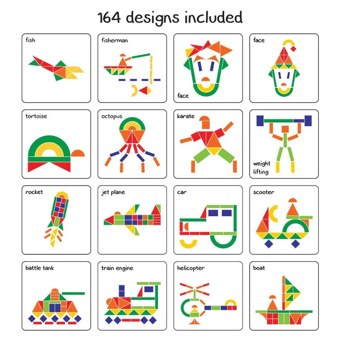 Play Panda Fun with Shapes – Magnetic Puzzle Kit (Type 2) Over 500 Designs | 58 Magnetic Shapes | Creative Learning Toy
