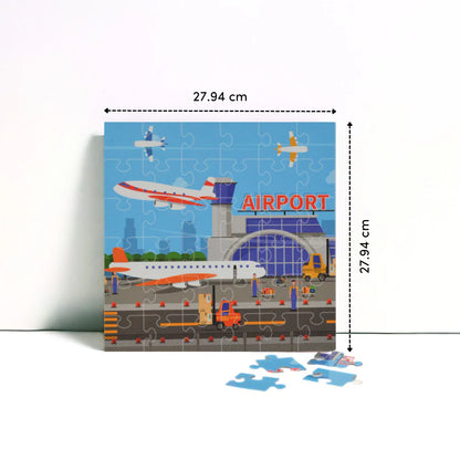 Mittimate Airport 36-Piece Jigsaw Puzzle for Kids Ages 4–6 | Fun & Educational Air Travel Puzzle Toy | Ideal Birthday Gift for Boys & Girls