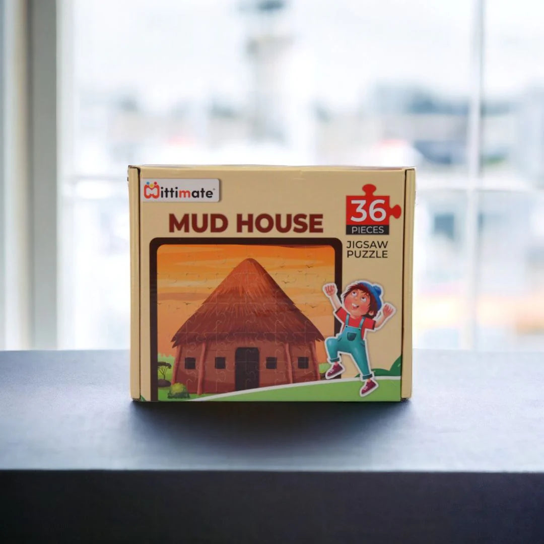 Mittimate Mud House Jigsaw Puzzle Game for Kids Age 4 to 6 Old I 36 Pieces Puzzle Toy I Birthday Gift for Children