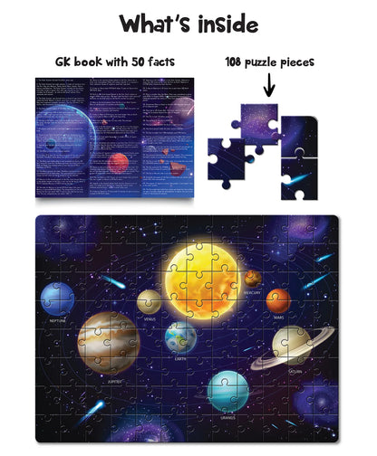 Solar System Puzzle – 108 Pieces with 50 Fun Space Facts (Ages 6+)