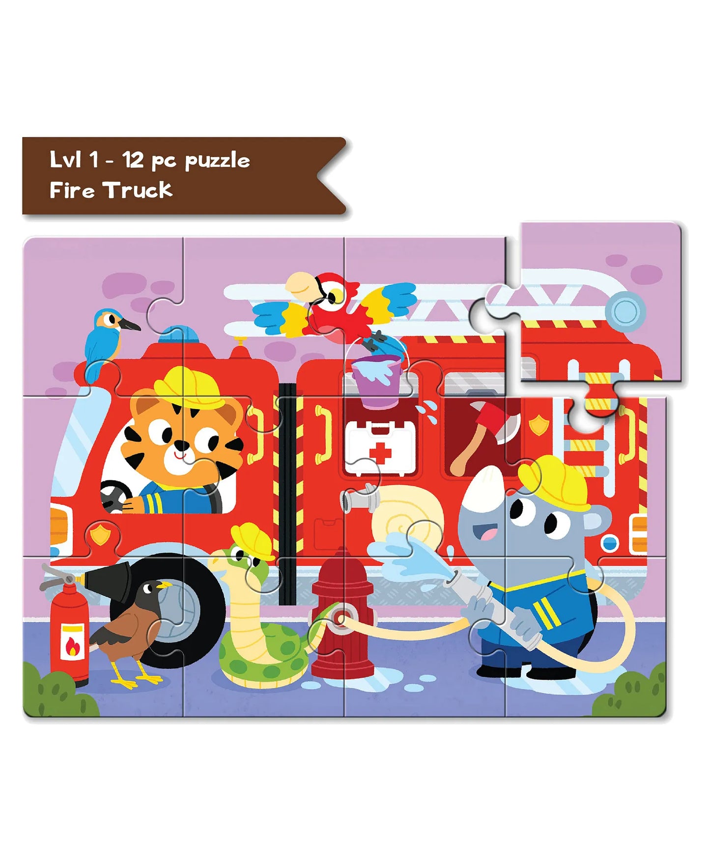 Play Panda 4-in-a-Box Transportation Puzzle Set – 90 Pieces, 4 Levels of Fun (Age 4+)