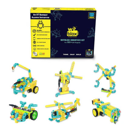 WitBlox DIY Robotics Science Kits 101+ Plus projects, 8 Years+ Kids, Interlocking Bricks Modular Electronic sensor and Circuits to create Logic 2 Free Live Classes Educational Gift Toys Boys and Girls