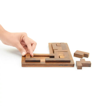 L Shaped Pentomino (Tetris) Puzzle | Classic Wooden Brain Teaser for Kids 6+ Year | Develop Problem-Solving Skills