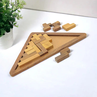Triangle Pentomino (Tetris) Puzzle | Classic Wooden Brain Teaser for Kids 6+ Year | Develop Problem-Solving Skills