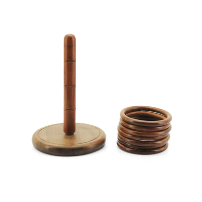 Wooden Ring Toss Game | Classic Indoor & Outdoor Skill Toy for Kids & Adults | Handcrafted Wooden Play Set