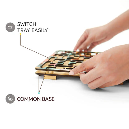2-in-1 Fractal Wooden Puzzle for Kids (Ages 6+) | Brain Teaser Toy with 2 Unique Patterns