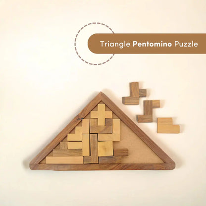 Triangle Pentomino (Tetris) Puzzle | Classic Wooden Brain Teaser for Kids 6+ Year | Develop Problem-Solving Skills