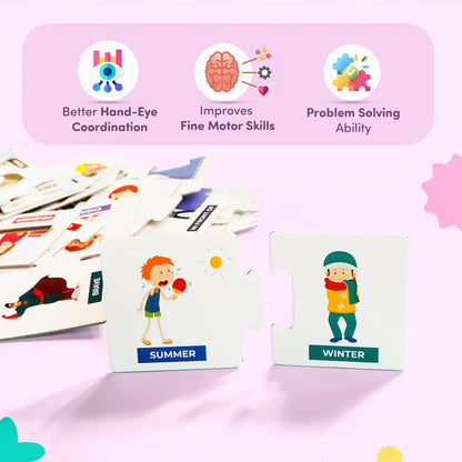 Opposite Word Jigsaw Puzzle for Kids | 60-Piece Educational Cardboard Puzzle for 2 to 4 Years | Perfect Gift for Children