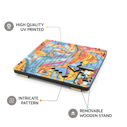 2-in-1 Fractal Wooden Puzzle for Kids (Ages 6+) | Brain Teaser Toy with 2 Unique Patterns