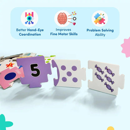 Mittimate Numbers & Shapes Puzzle Set for Kids | 54-Piece Educational Jigsaw for Toddlers (Ages 2+) | Learn Counting, Matching & Geometry the Fun Way