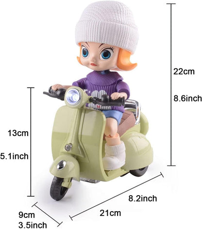 Doll Scooter Toy with Lights & Sound – Safe & Fun Ride-On Doll for Kids