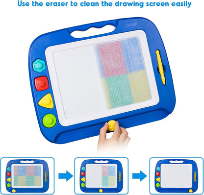 Color Doodle Magnetic Drawing Board for Kids – Mess-Free Educational Art Toy with Color Zones, Stamps & Pen – Fun Creative Gift for Toddlers (Ages 3+)