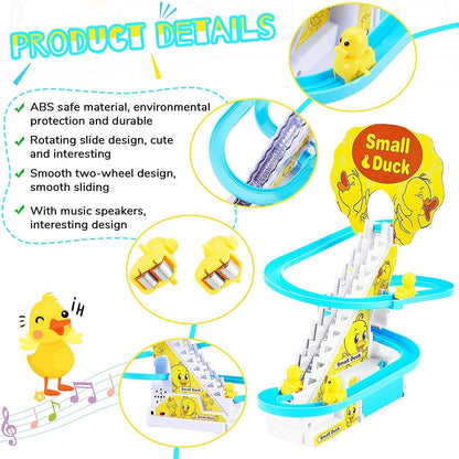 Small Duck Climbing Slide Toy with Music & Lights