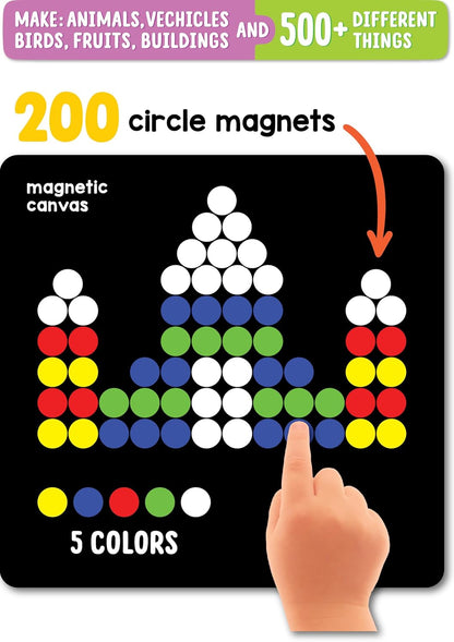 Magnetic Puzzles Circles – 200 Magnets & 100 Puzzle Designs (Ages 5+)