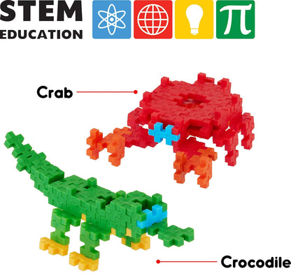 Play Panda Fixi Bricks - Build Your Own 3D Crab & Crocodile | 120+ Pieces STEM Construction Set for Kids (Ages 6–99)
