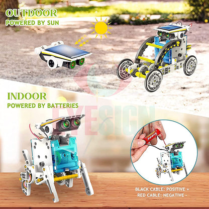 14-in-1 Educational Solar Robot DIY Kit – Build 14 Solar-Powered Robots | STEM Toy for Kids Age 8+