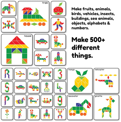Fun Magnetic Shapes Puzzle – 44 Shapes & 200 Puzzle Designs (Ages 5+)