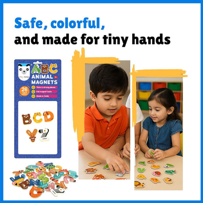 Play Panda ABC Animal Magnets – 26 Capital Letters with Cute Animal Characters | Educational Magnetic Toy for Kids 3+