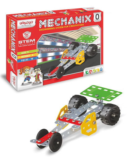 MECHANIX 0 DIY Engineering Kit for Kids – 98 Pieces | Build 5 Models | STEM Toy for Age 7+