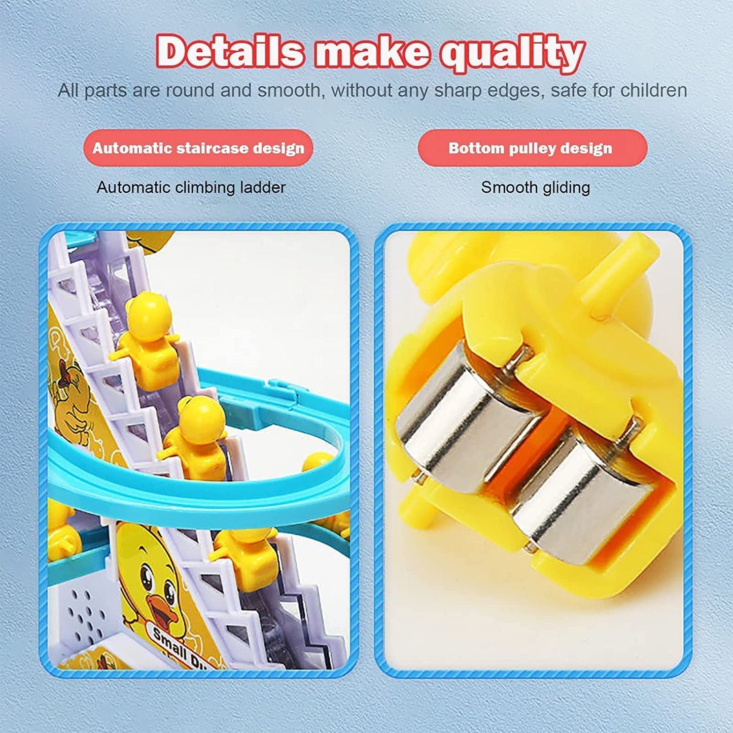 Small Duck Climbing Slide Toy with Music & Lights